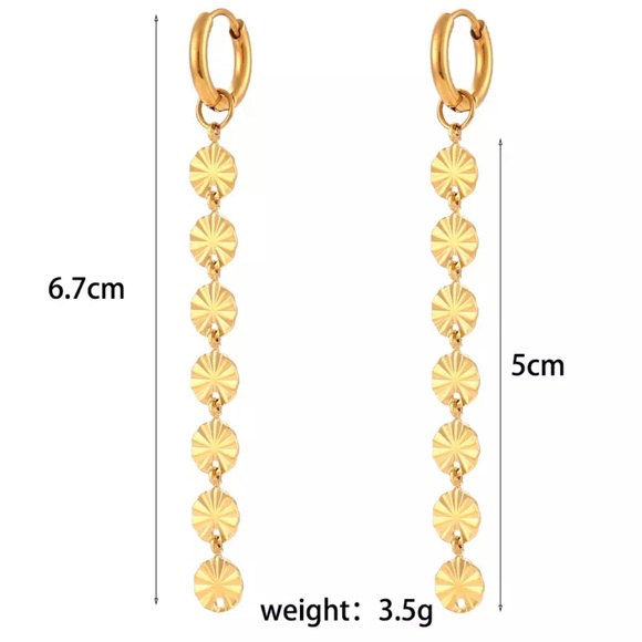NEW TASSEL CHAIN 18K GOLD DANGLE DROP EARRINGS, NICE EARRINGS, CUTE EARRINGS - Picture 6 of 6